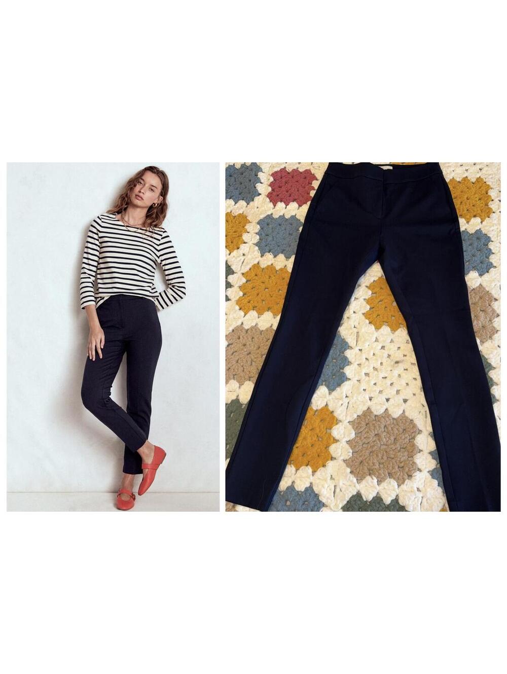 Boden $110 NEW Highgate Ponte Pants Size 2 Petite Navy Blue Slim Fit Dress Pants